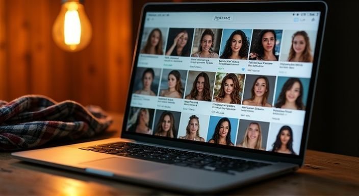 Een laptop toont profielen van vrouwen met diverse voorkeuren