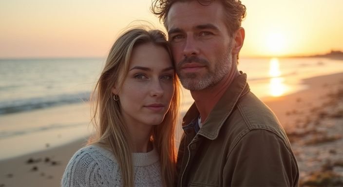 Een stel staat ontspannen op het strand van Zeeland